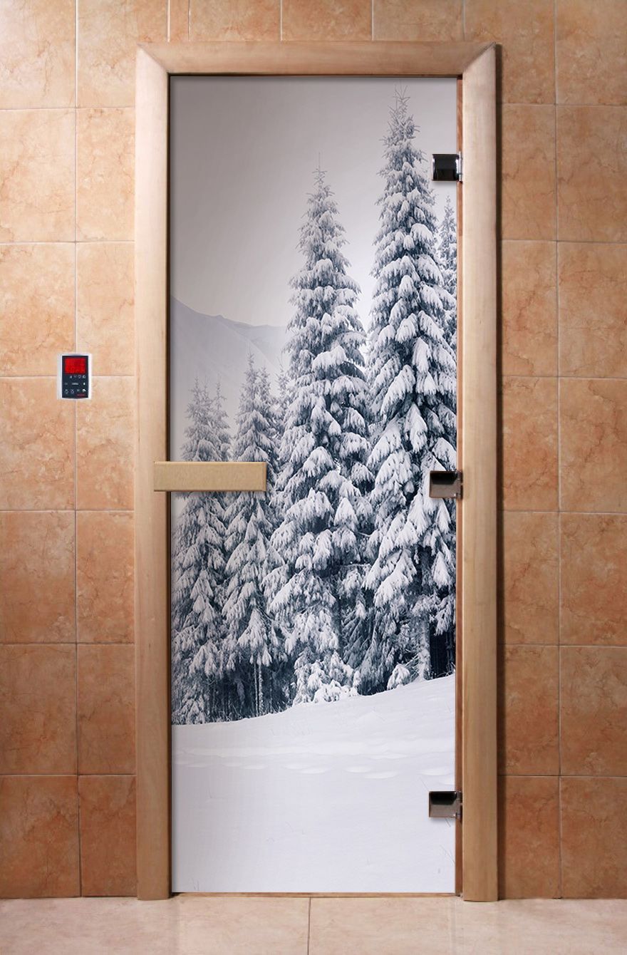 Дверь для бани и сауны Doorwood с фотопечатью A091