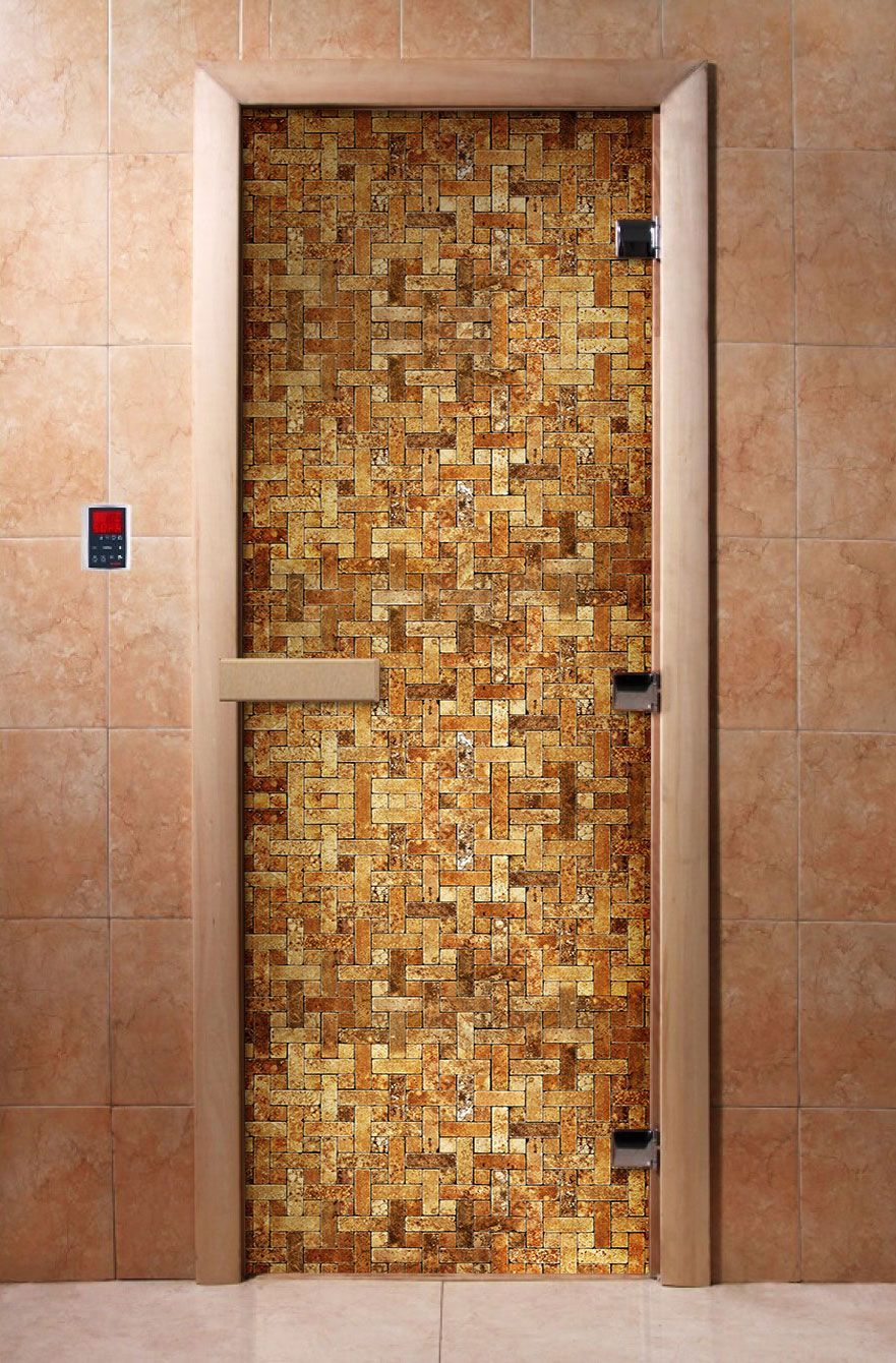 Дверь для бани и сауны Doorwood с фотопечатью A054