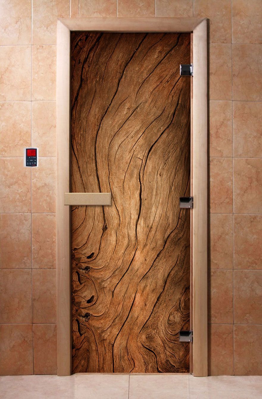 Дверь для бани и сауны Doorwood с фотопечатью A052
