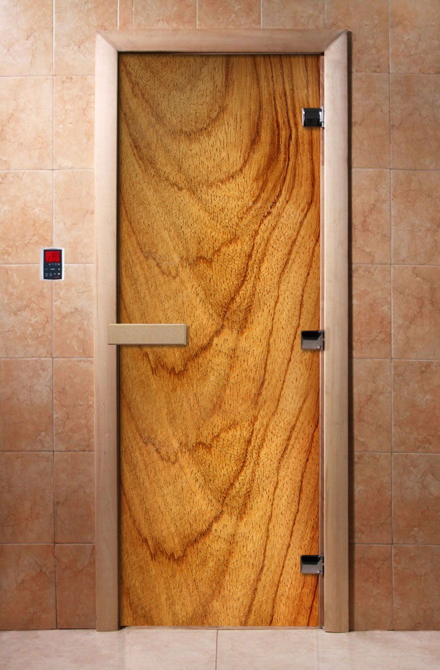 Дверь для бани и сауны Doorwood с фотопечатью A051