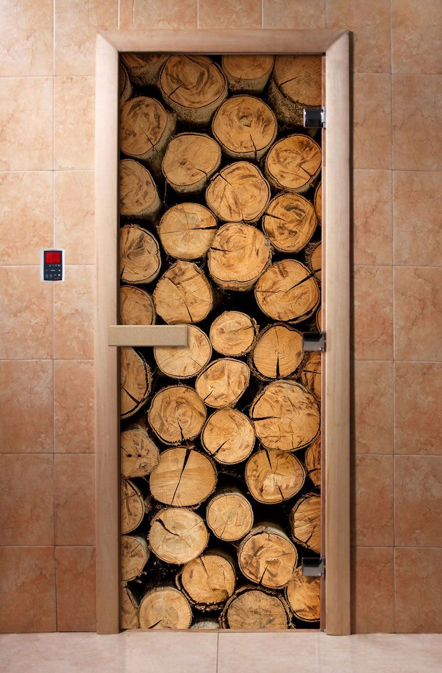 Дверь для бани и сауны Doorwood с фотопечатью A046