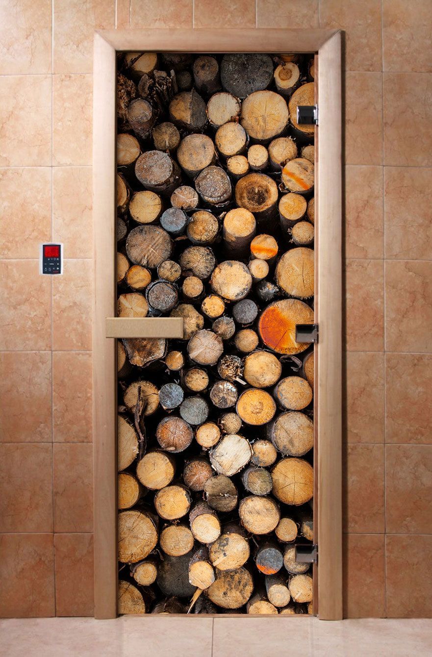 Дверь для бани и сауны Doorwood с фотопечатью A045