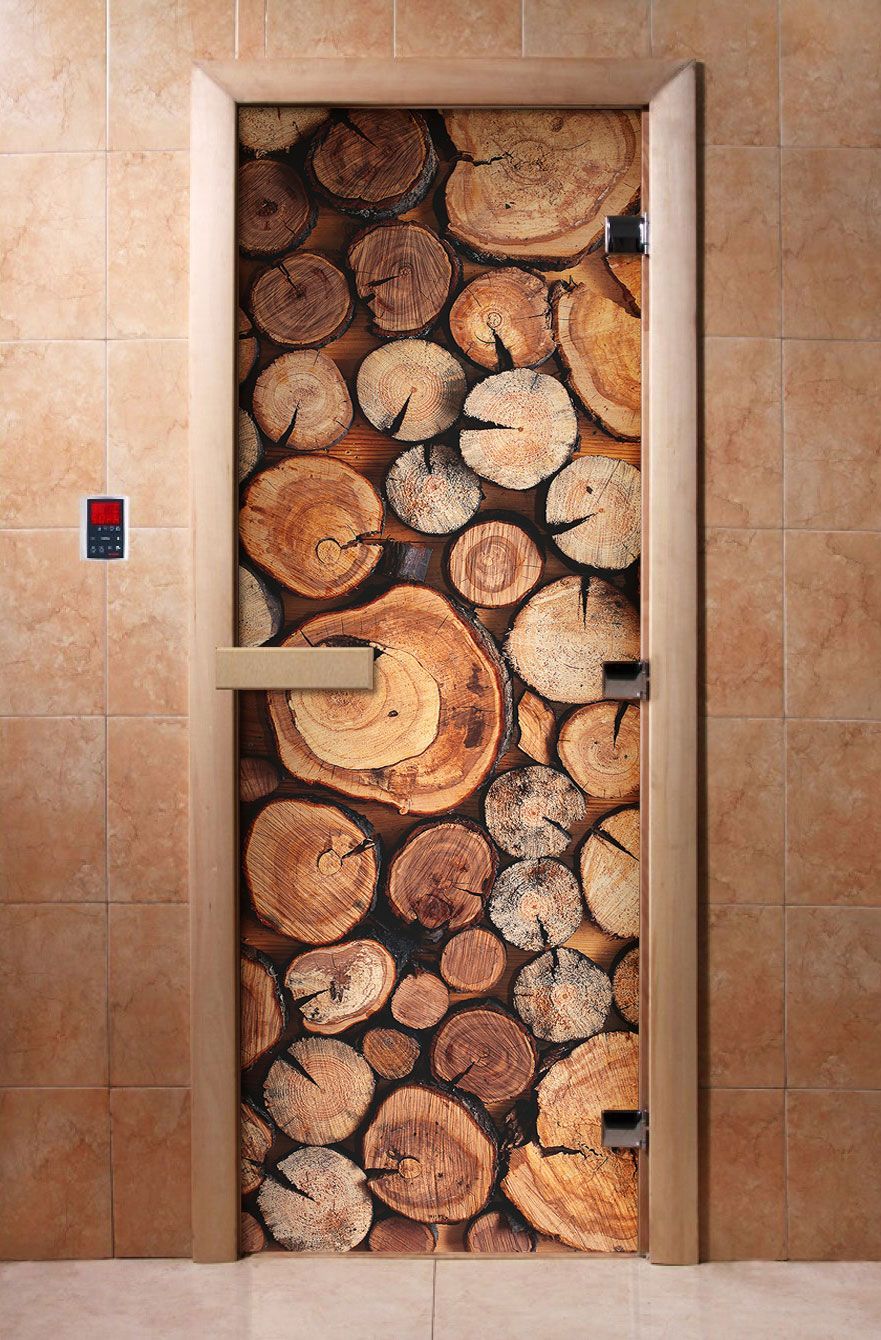 Дверь для бани и сауны Doorwood с фотопечатью A044