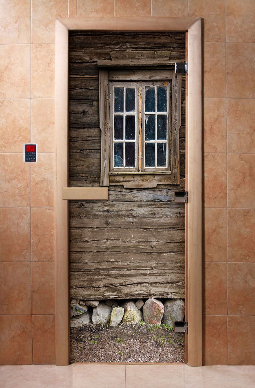 Дверь для бани и сауны Doorwood с фотопечатью A042