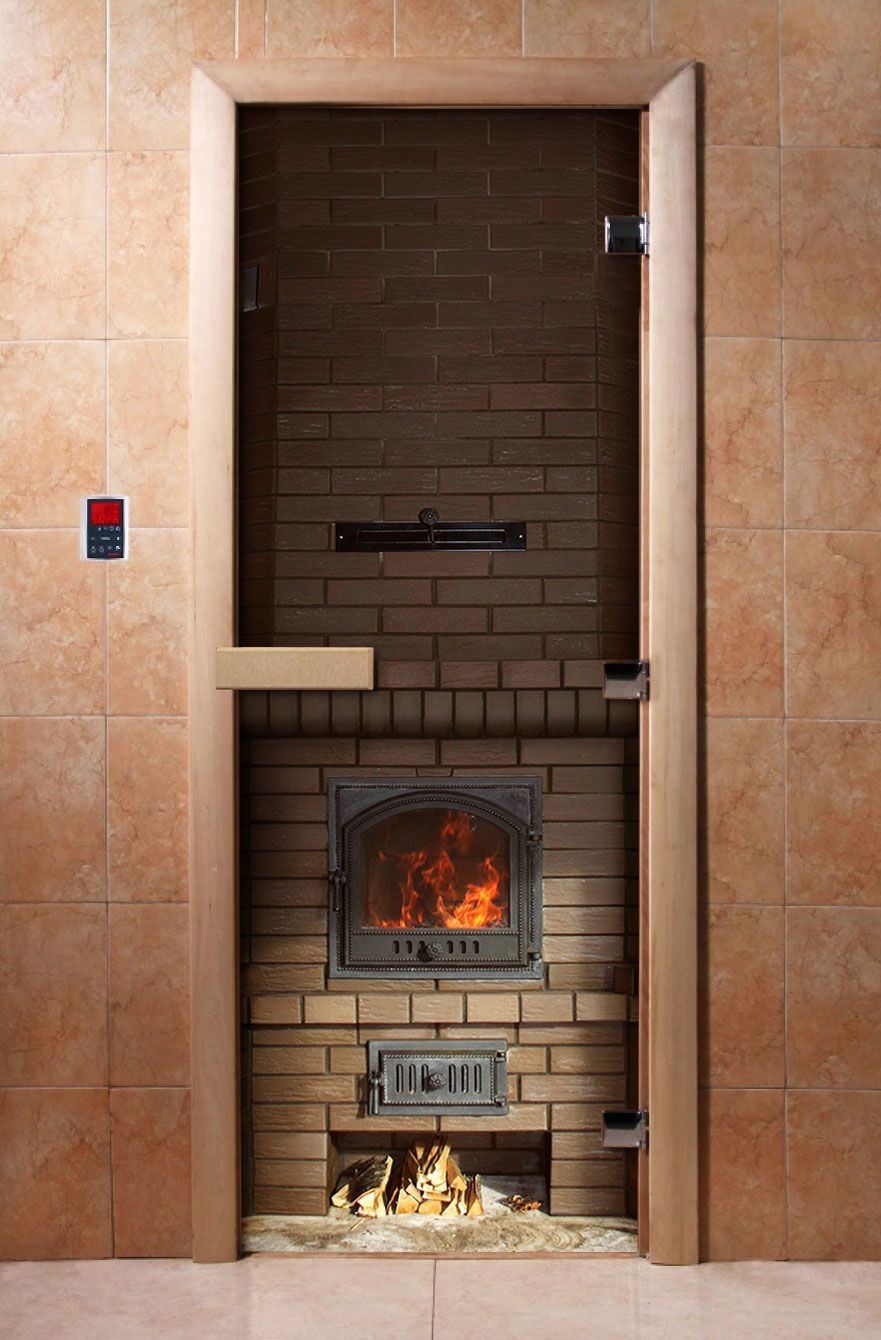 Дверь для бани и сауны Doorwood с фотопечатью A040