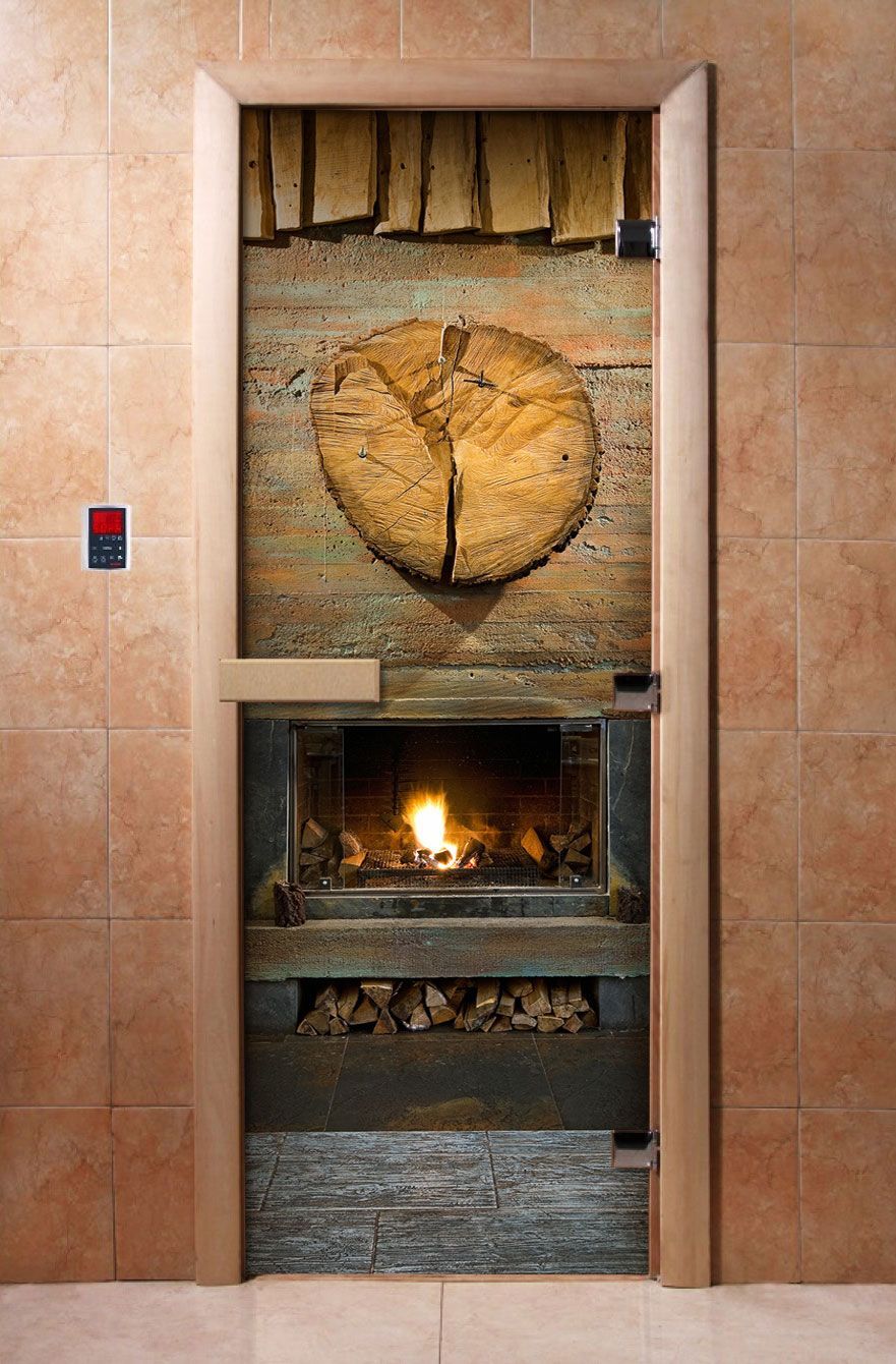 Дверь для бани и сауны Doorwood с фотопечатью A038