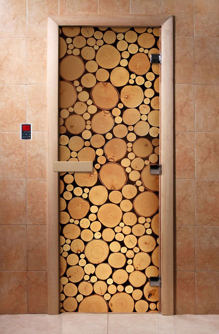 Дверь для бани и сауны Doorwood с фотопечатью A048