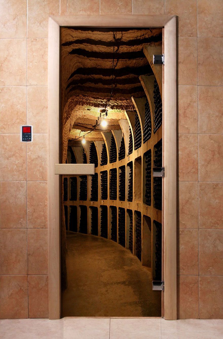 Дверь для бани и сауны Doorwood с фотопечатью A037