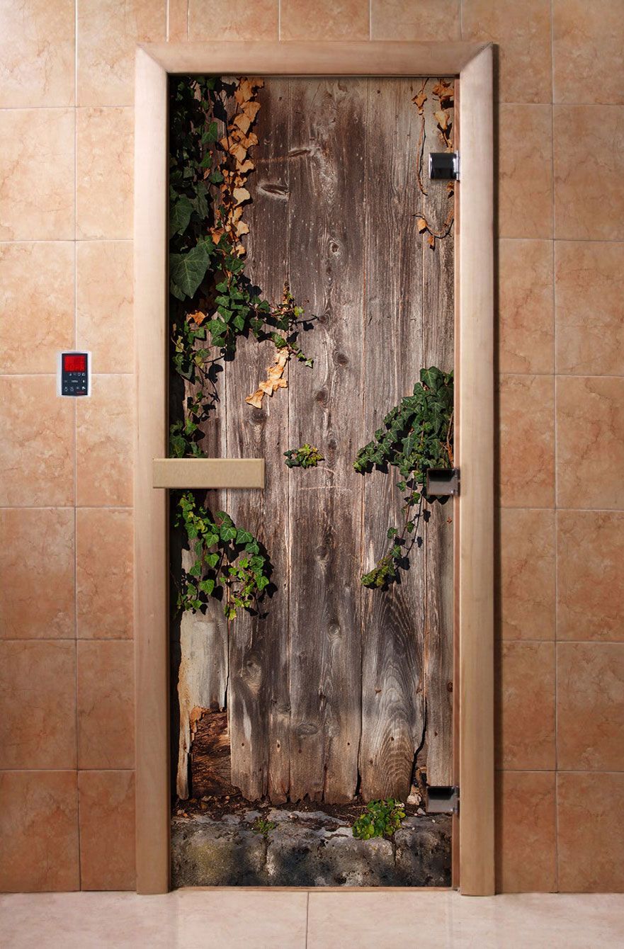 Дверь для бани и сауны Doorwood с фотопечатью A030