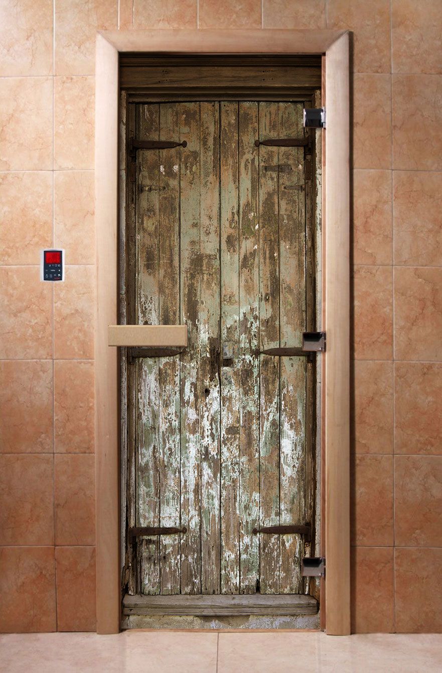 Дверь для бани и сауны Doorwood с фотопечатью A028