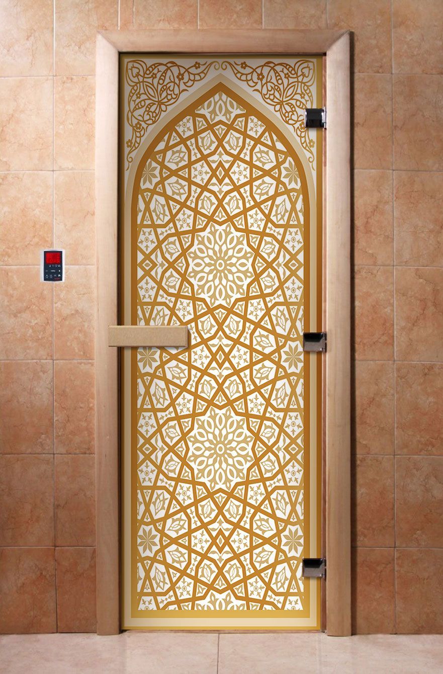 Дверь для бани и сауны Doorwood с фотопечатью A026