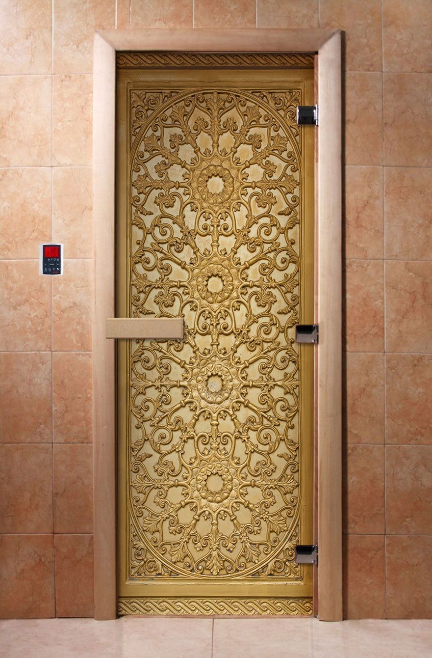 Дверь для бани и сауны Doorwood с фотопечатью A021