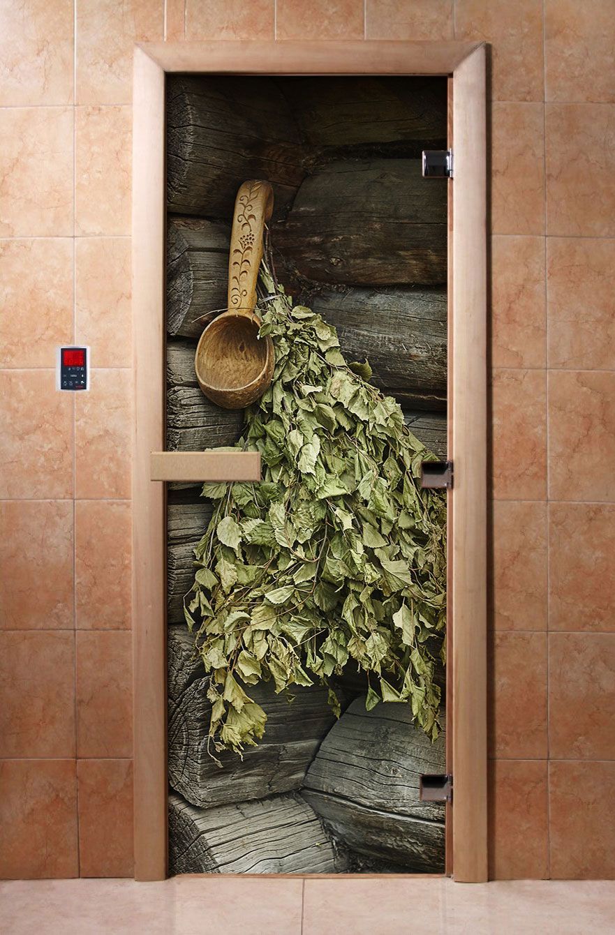 Дверь для бани и сауны Doorwood с фотопечатью A003