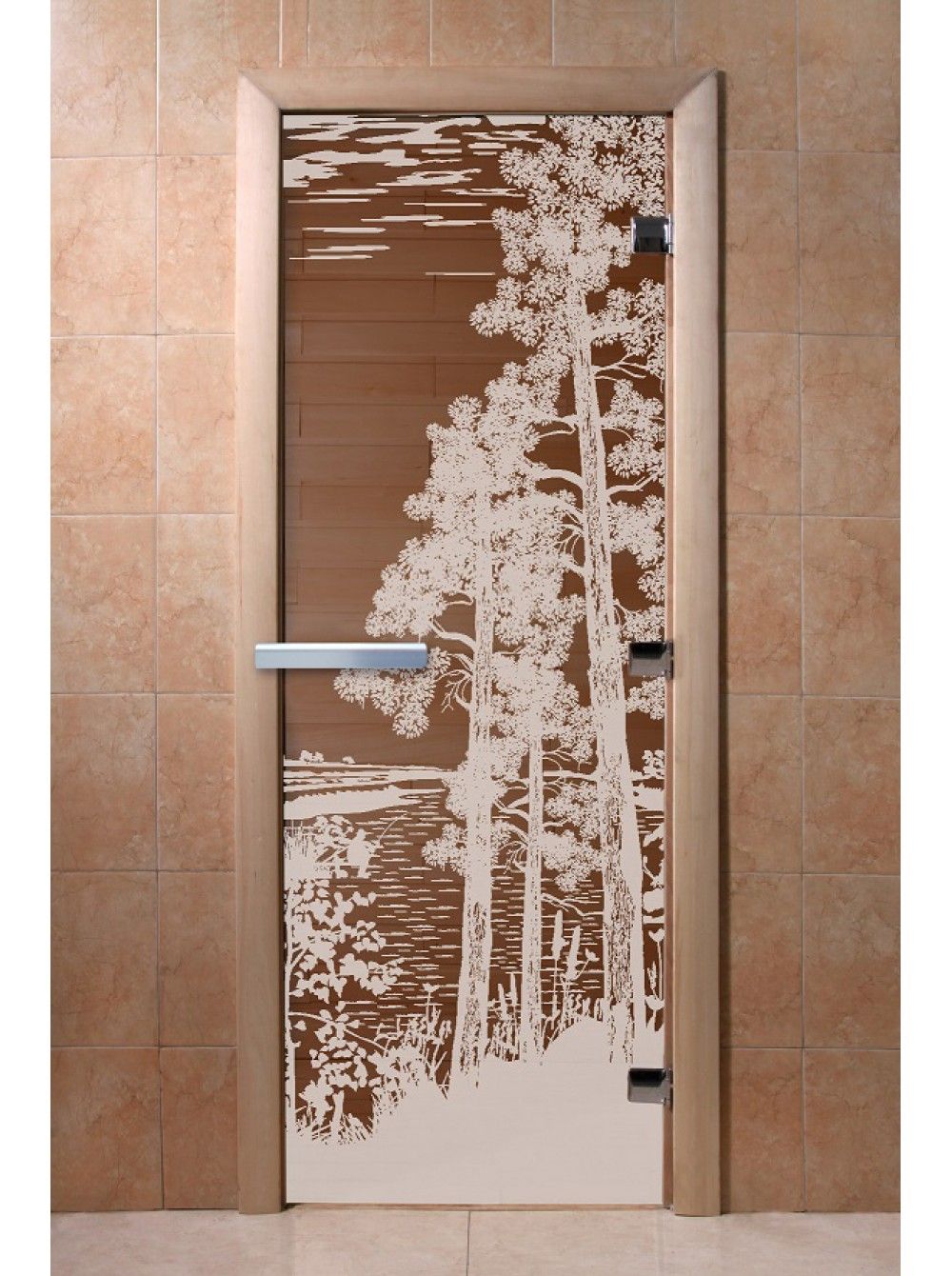 Дверь для бани и сауны Doorwood "Рассвет бронза"
