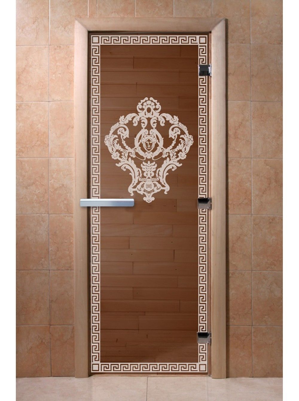 Дверь для бани и сауны Doorwood "Версаче бронза"