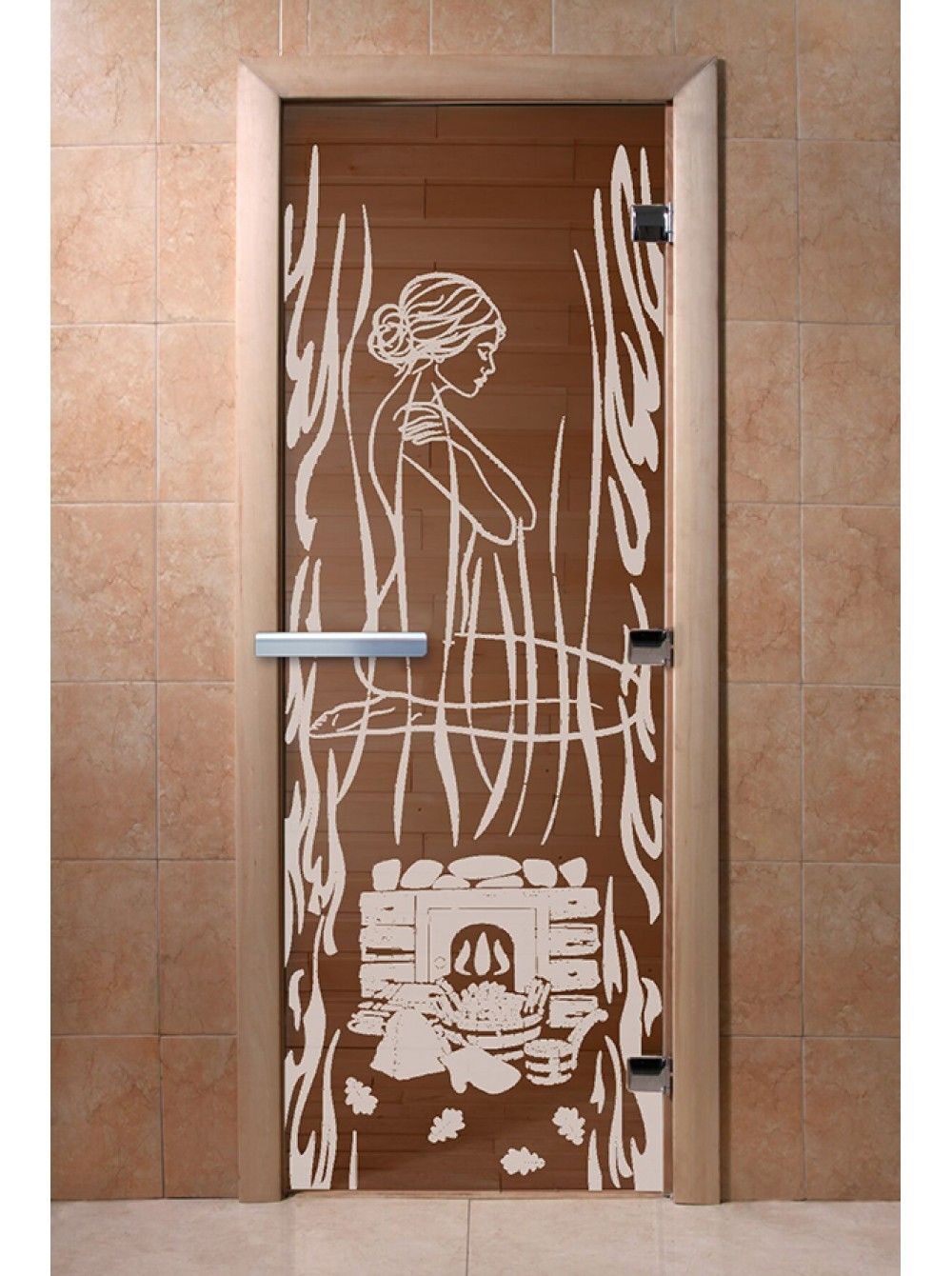 Дверь для бани и сауны Doorwood "Волшебный пар бронза"