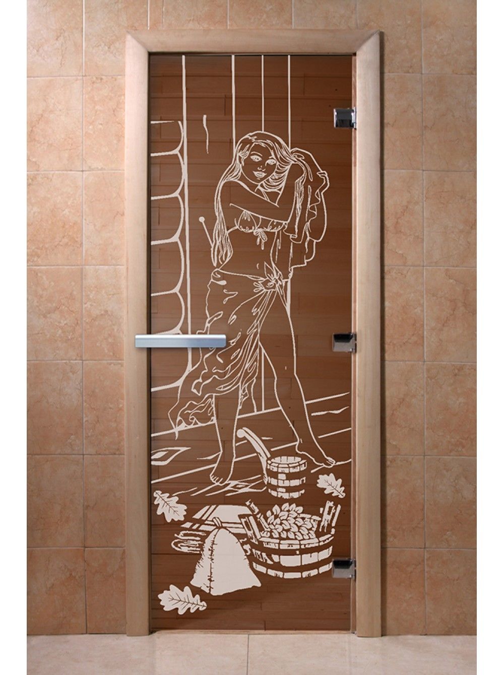 Дверь для бани и сауны Doorwood "Дженифер бронза"
