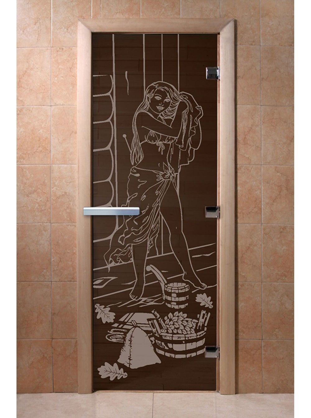 Дверь для бани и сауны Doorwood "Дженифер черный жемчуг"