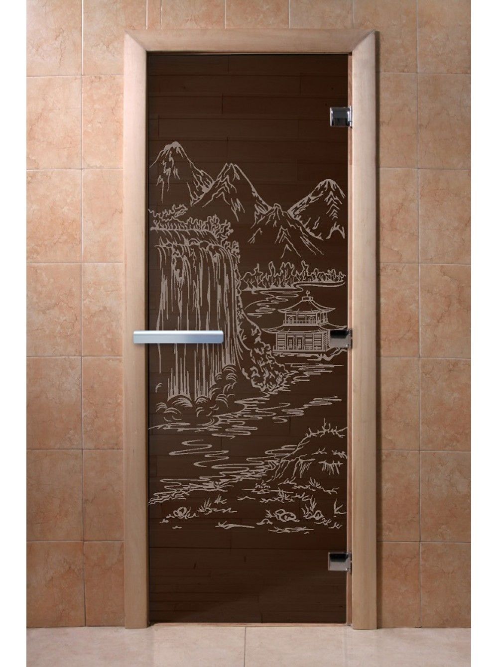 Дверь для бани и сауны Doorwood "Китай черный жемчуг"
