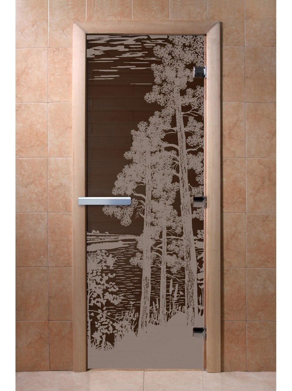 Дверь для бани и сауны Doorwood "Рассвет черный жемчуг"