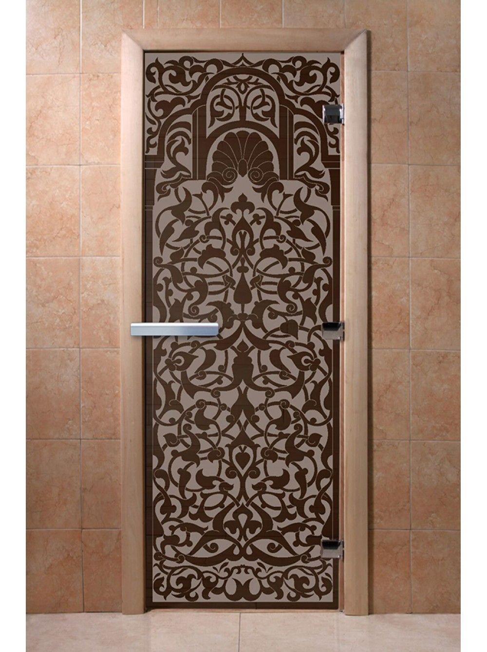 Дверь для бани и сауны Doorwood "Флоренция черный жемчуг"