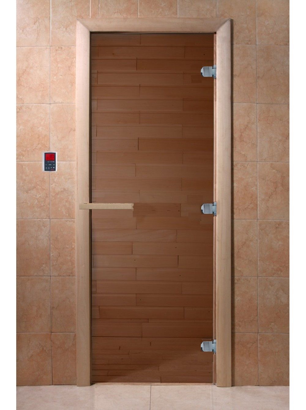 Дверь для бани и сауны Doorwood "Теплый День" бронза