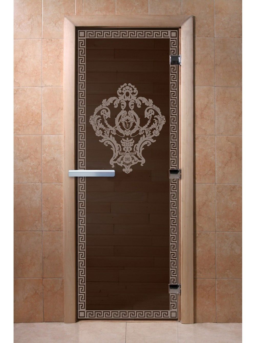 Дверь для бани и сауны Doorwood "Версаче черный жемчуг"