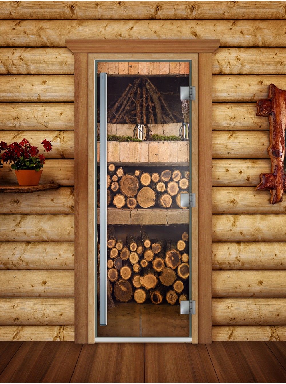 Дверь для бани и сауны Doorwood Престиж Фотопечать А024