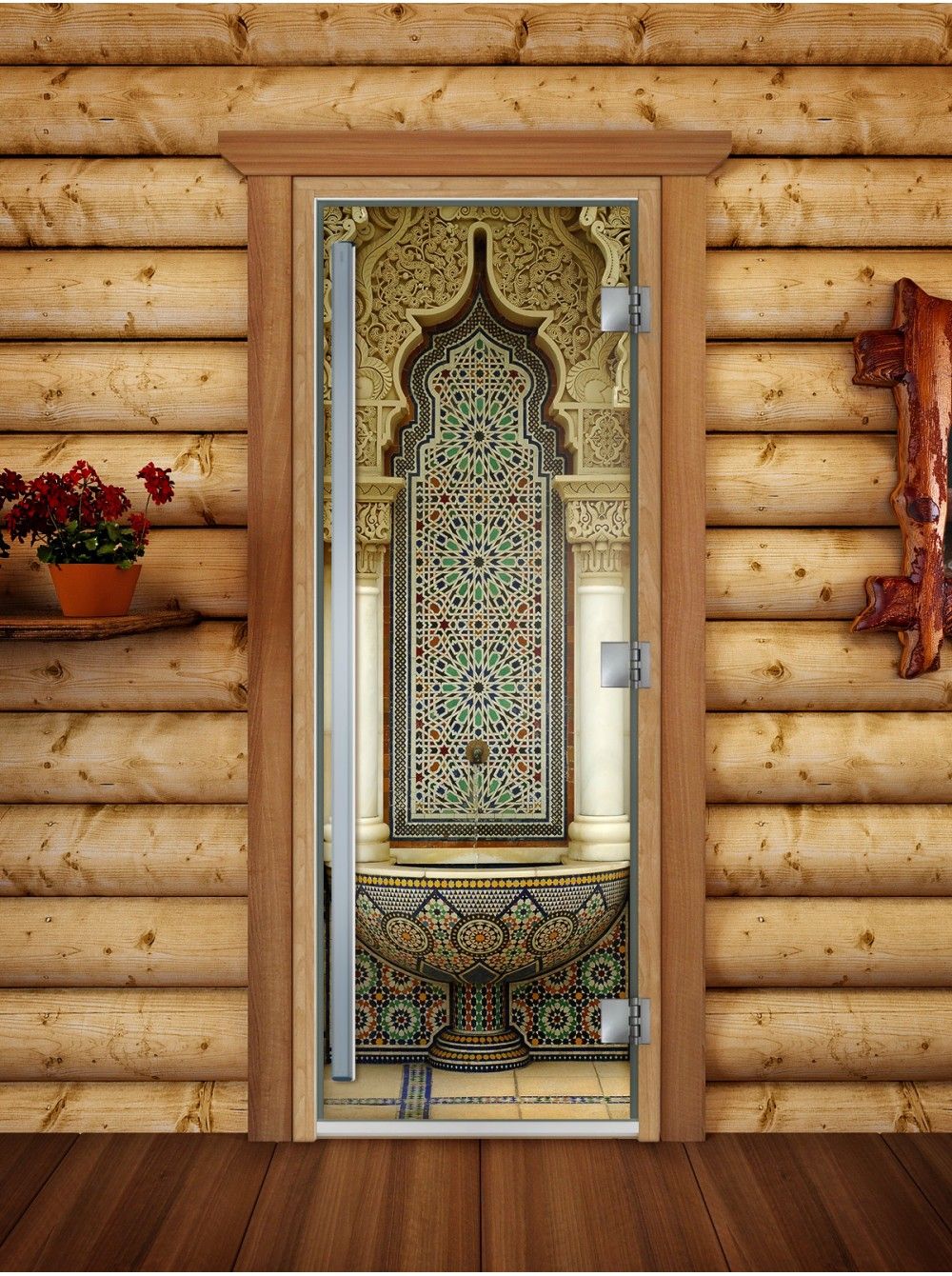 Дверь для бани и сауны Doorwood Престиж Фотопечать А025