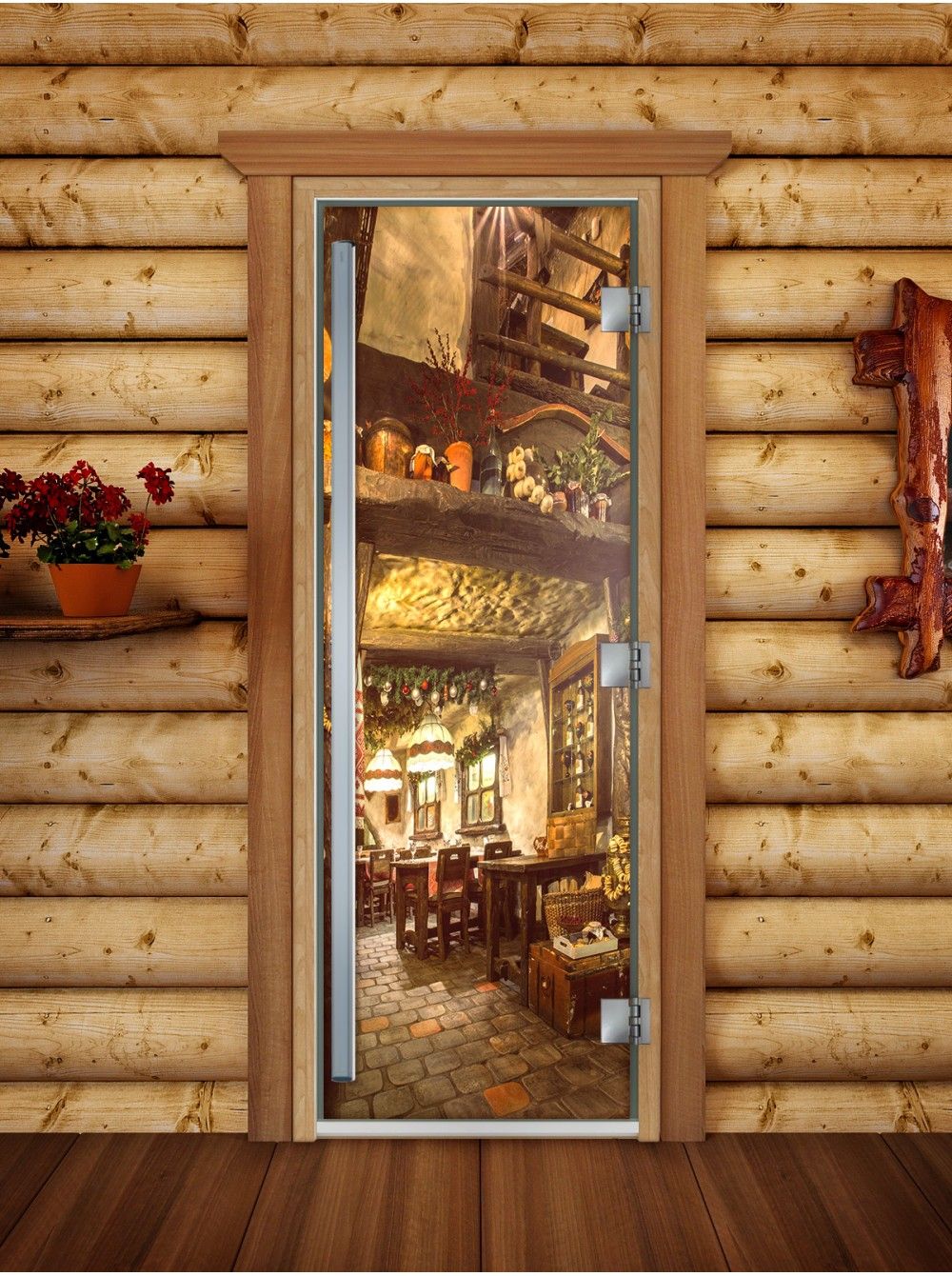 Дверь для бани и сауны Doorwood Престиж Фотопечать А035