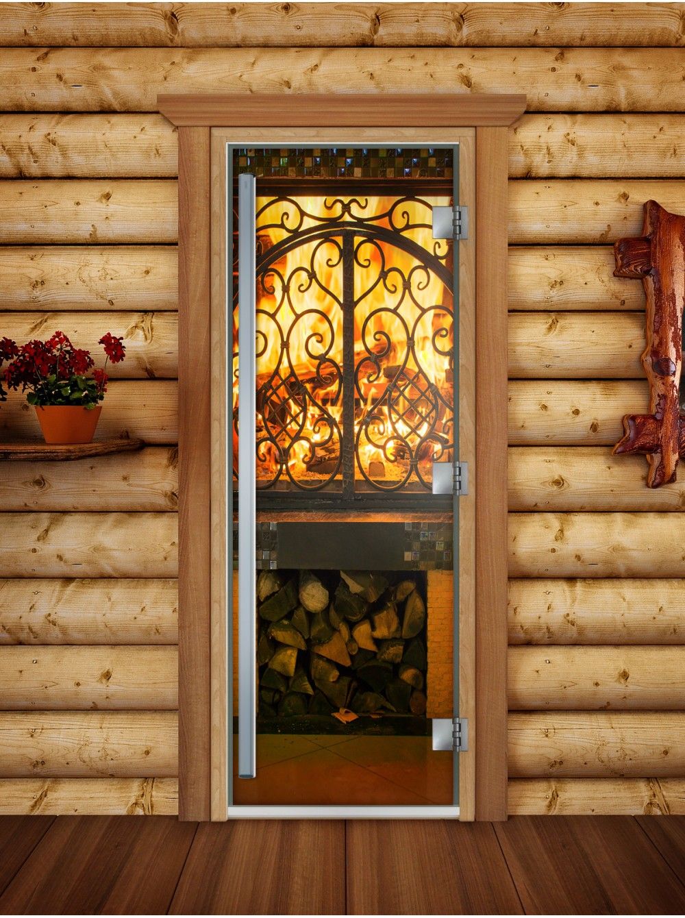 Дверь для бани и сауны Doorwood Престиж Фотопечать А041