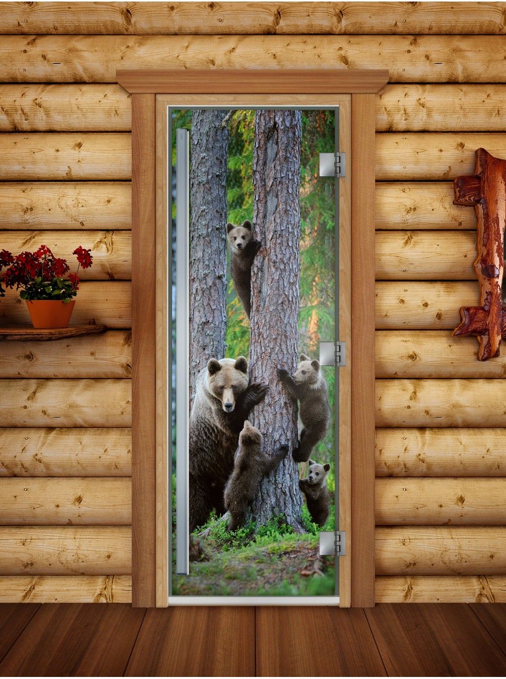 Дверь для бани и сауны Doorwood Престиж Фотопечать А064