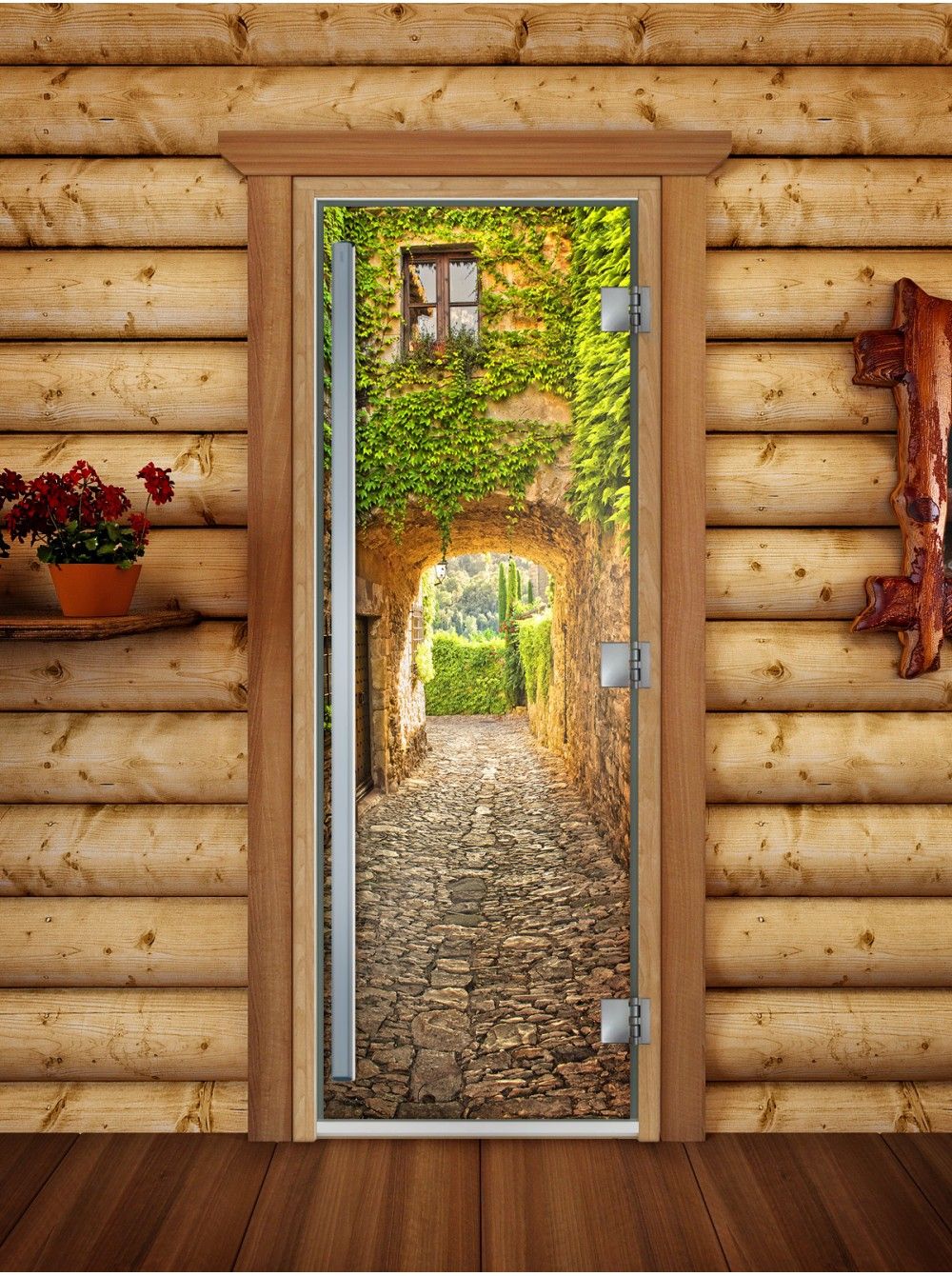 Дверь для бани и сауны Doorwood Престиж Фотопечать А072