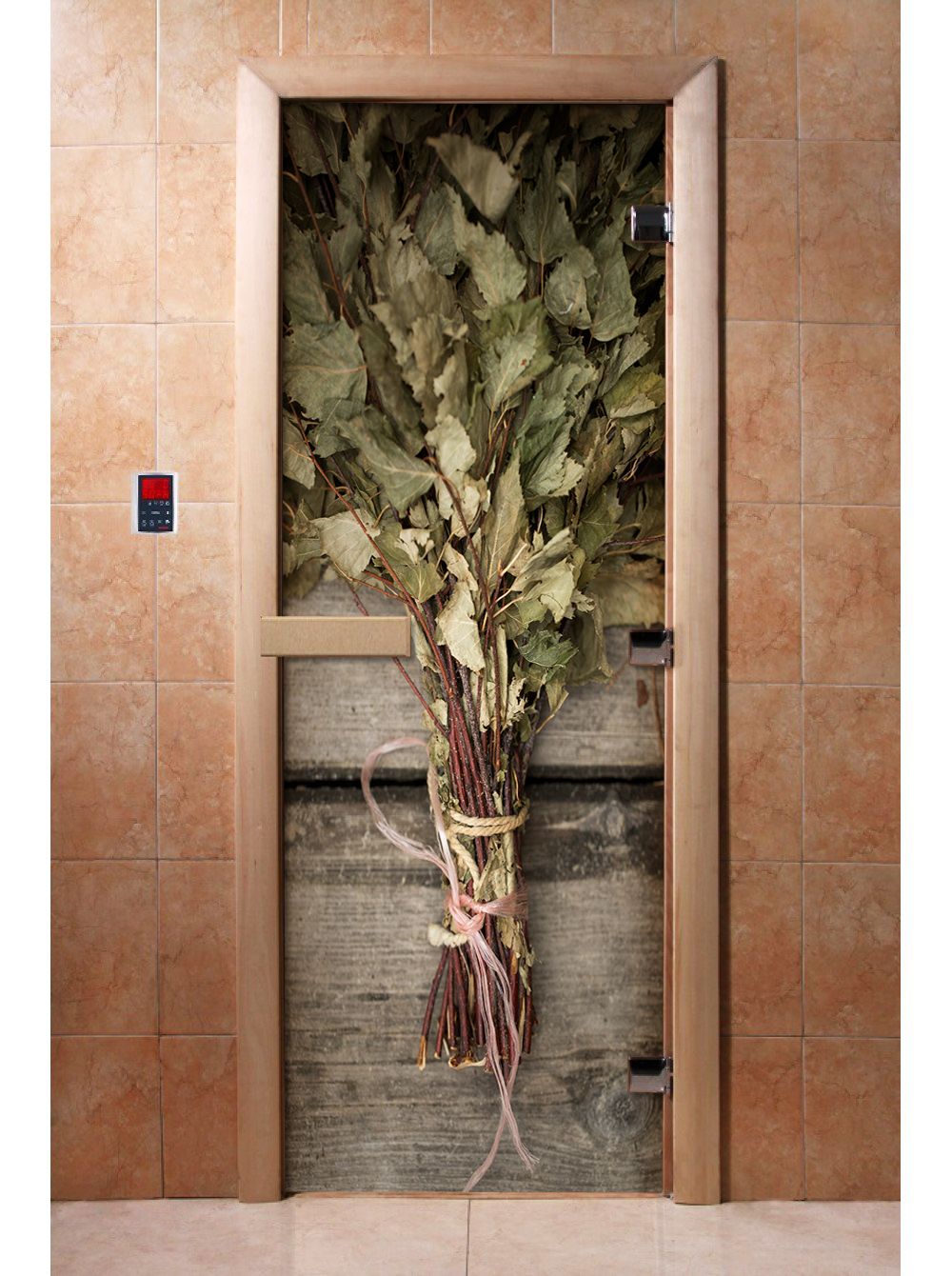 Дверь для бани и сауны Doorwood с фотопечатью A011