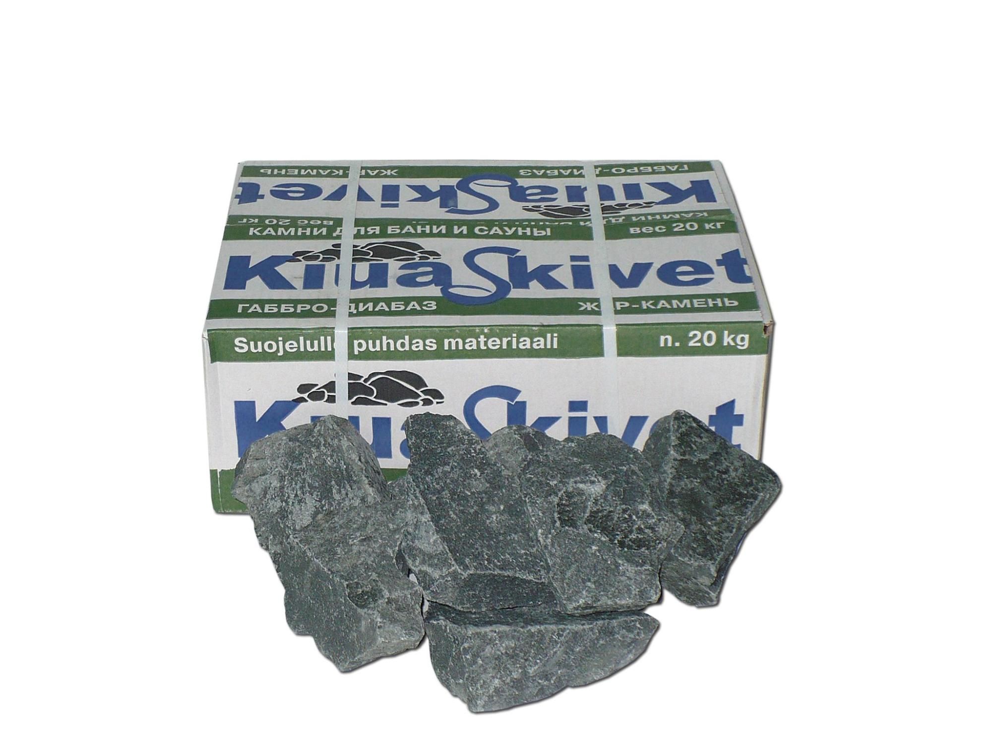 Габбро-диабаз колотый, фракция 70-140 мм, коробка 20 кг.
