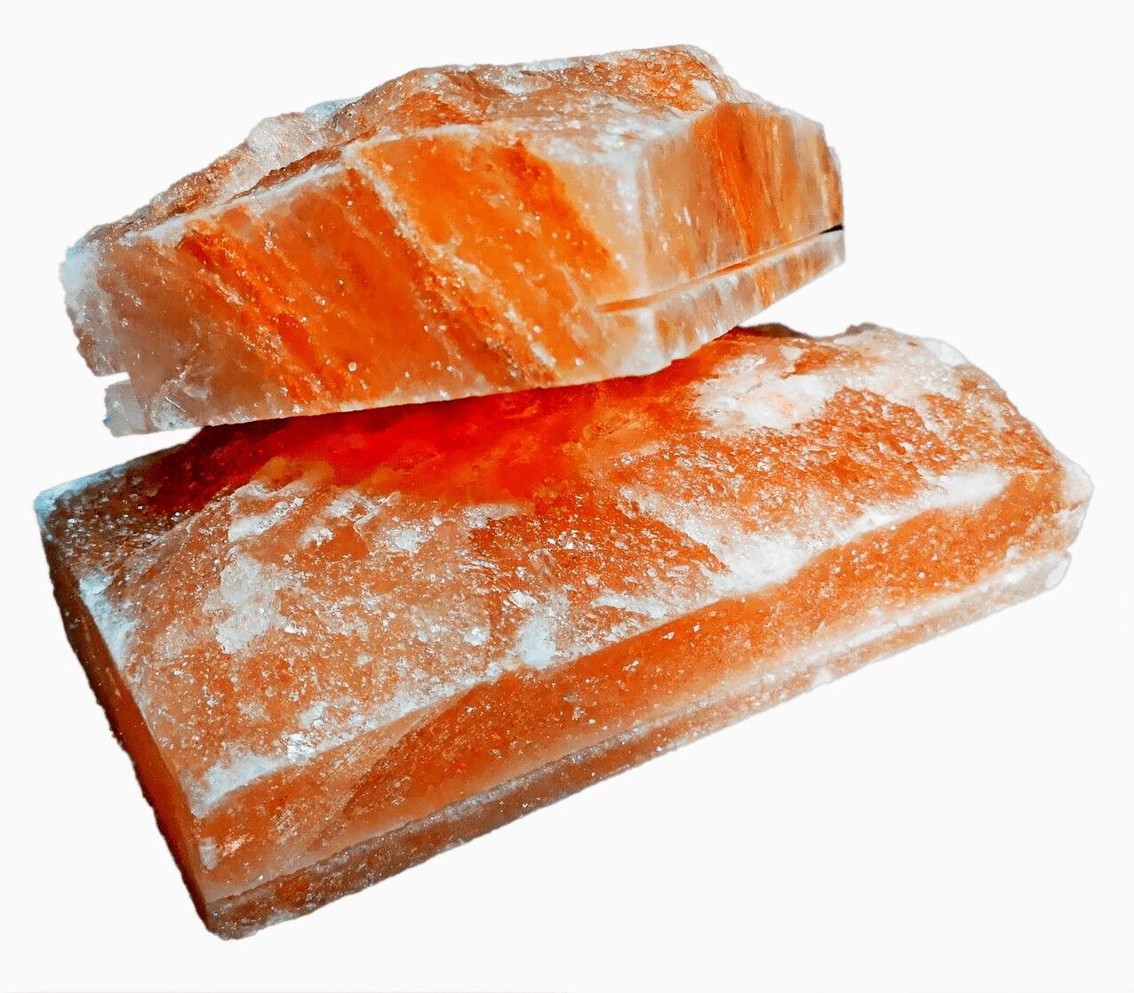 Соляной кирпич из Гималайской соли 200x100x50мм с необработанной стороной, с пропилом
