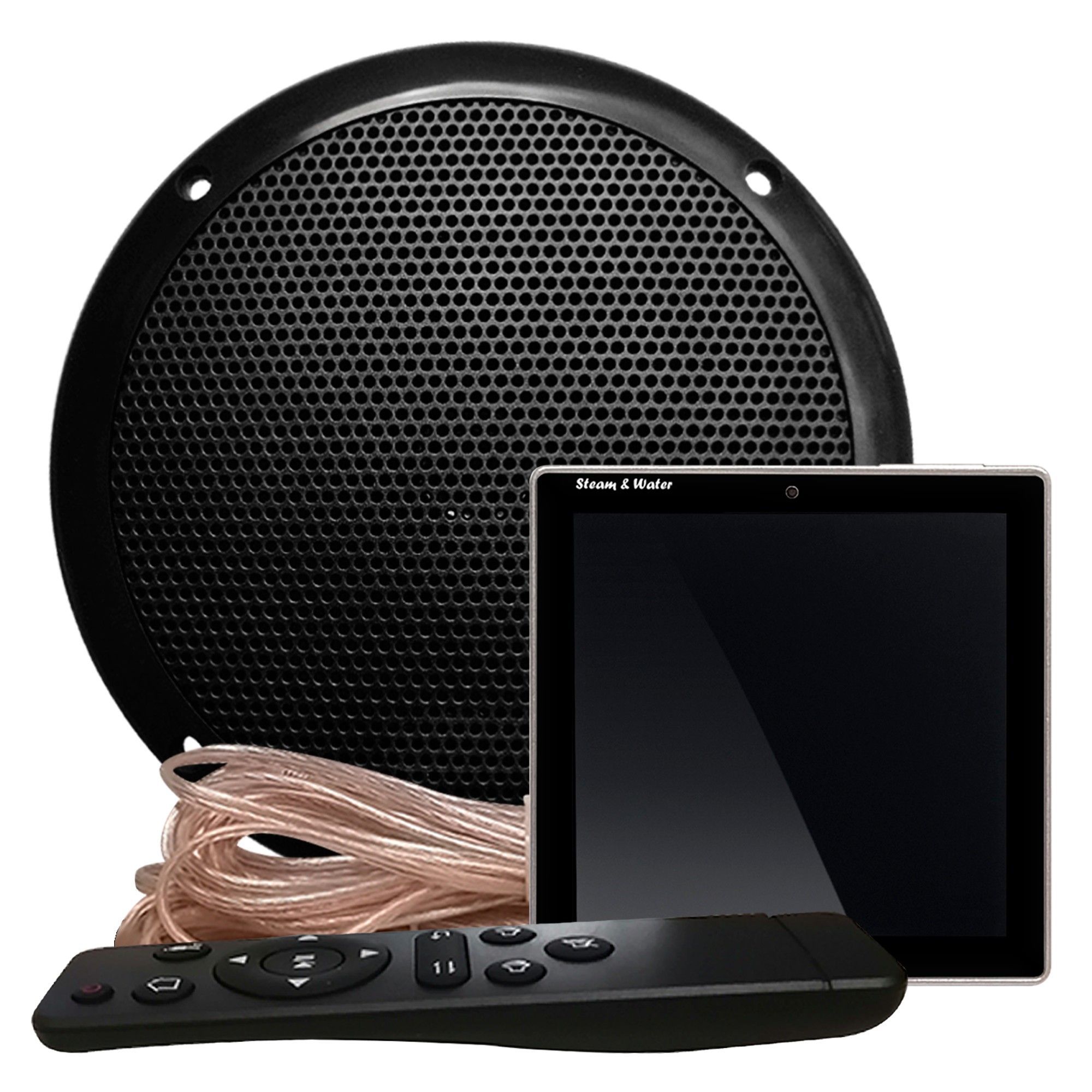 Комплект влагостойкой акустической системы для бани, сауны и хамама SteamWater SENSOR Black VISATON