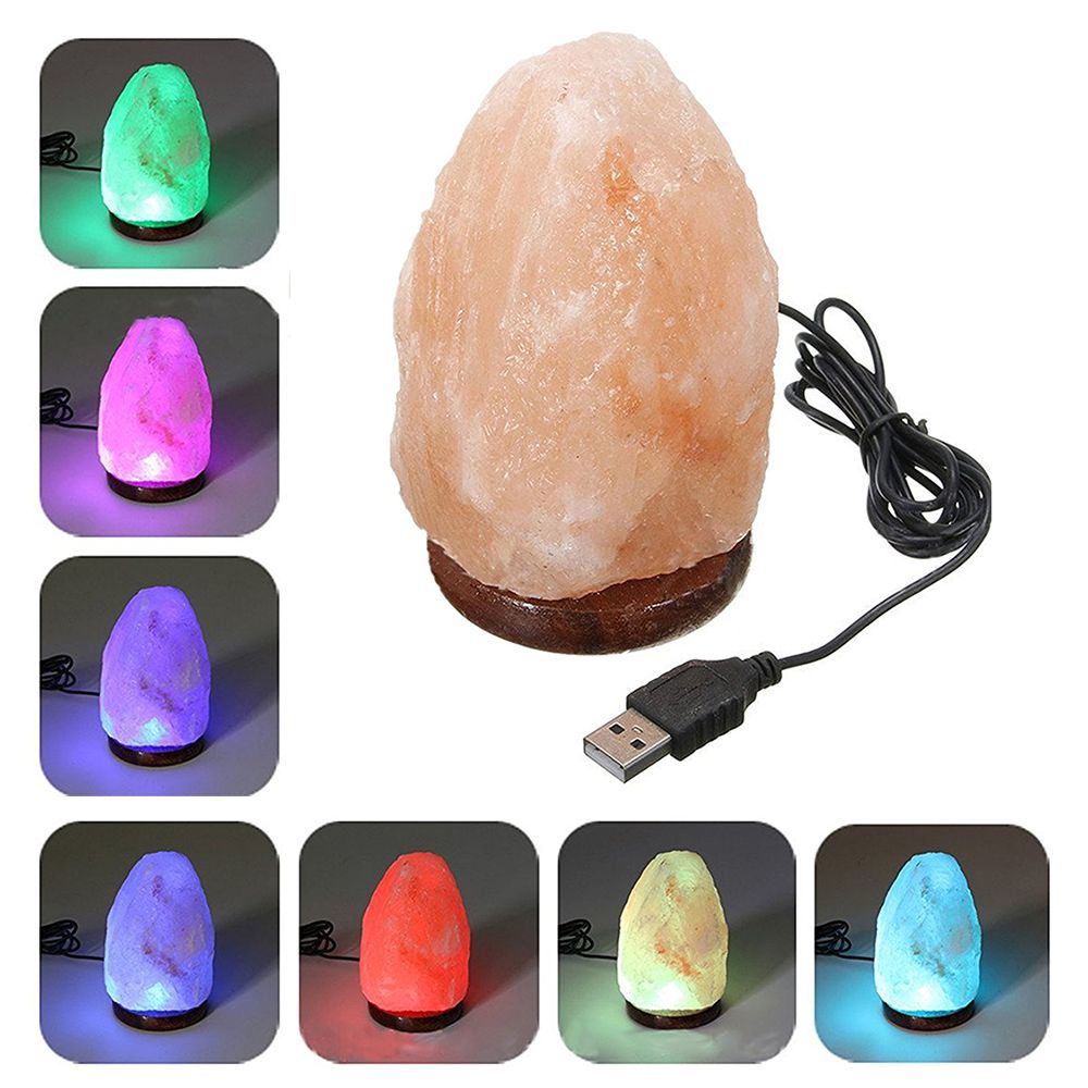 Соляная лампа из гималайской соли неограненная с USB