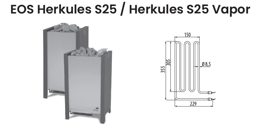 Нагревательный элемент ТЭН для электрической печи EOS Herkules S25 / Herkules S25 Vapor