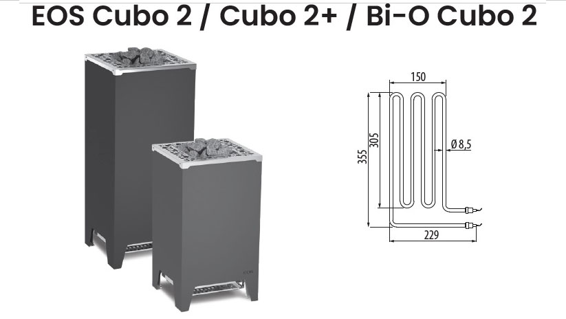 Нагревательный элемент ТЭН для электрической печи EOS Cubo 2 / Cubo 2+ / Bi-O Cubo 2