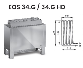 Нагревательный элемент ТЭН для электрической печи EOS 34.G / 34.G HD
