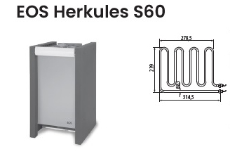Нагревательный элемент ТЭН для электрической печи EOS Herkules S60