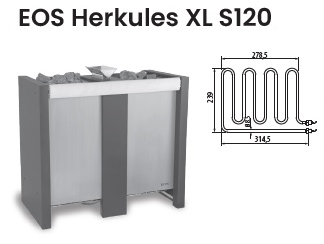 Нагревательный элемент ТЭН для электрической печи EOS Herkules XL S120 / S120 Vapor / S120 HD / S120 Vapor HD