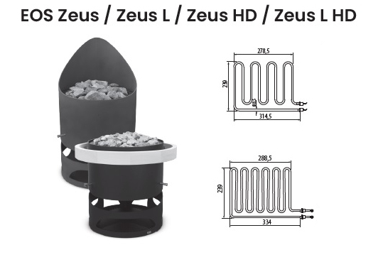 Нагревательный элемент ТЭН для электрической печи EOS Zeus / Zeus L / Zeus HD / Zeus L HD