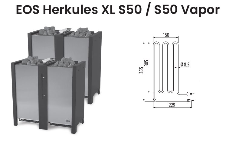 Нагревательный элемент ТЭН для электрической печи EOS Herkules XL S50 / S50 Vapor