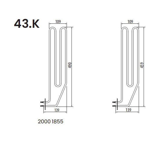 Нагревательный элемент ТЭН для электрической печи EOS 43.K