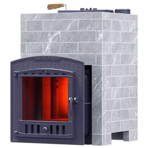 Дровяная печь Гефест Авангард Талькохлорит Классика кирпич ЗК 40 (П2)