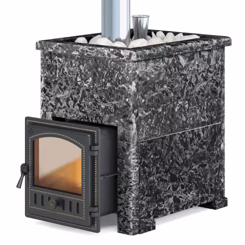 Дровяная печь Эверест Everest 24 Лёгкий пар Пироксенит Элит S-40