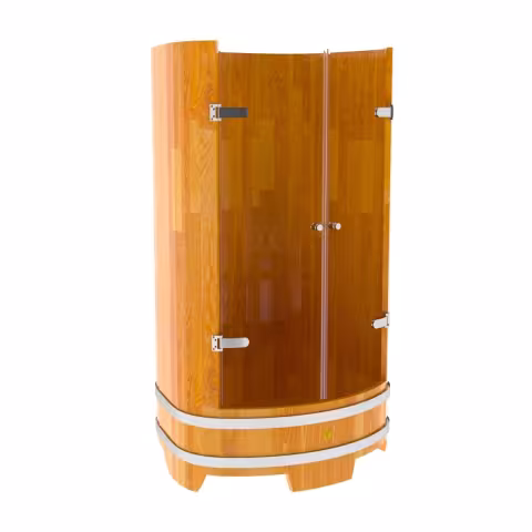Душевая кабина BentWood лиственница натуральная сращенные ламели 950х1200х2000 мм