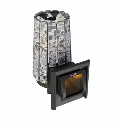 Дровяная банная печь ГриллД Cometa Vega 180 Long Window Max Stone Pro (Серпентинит)
